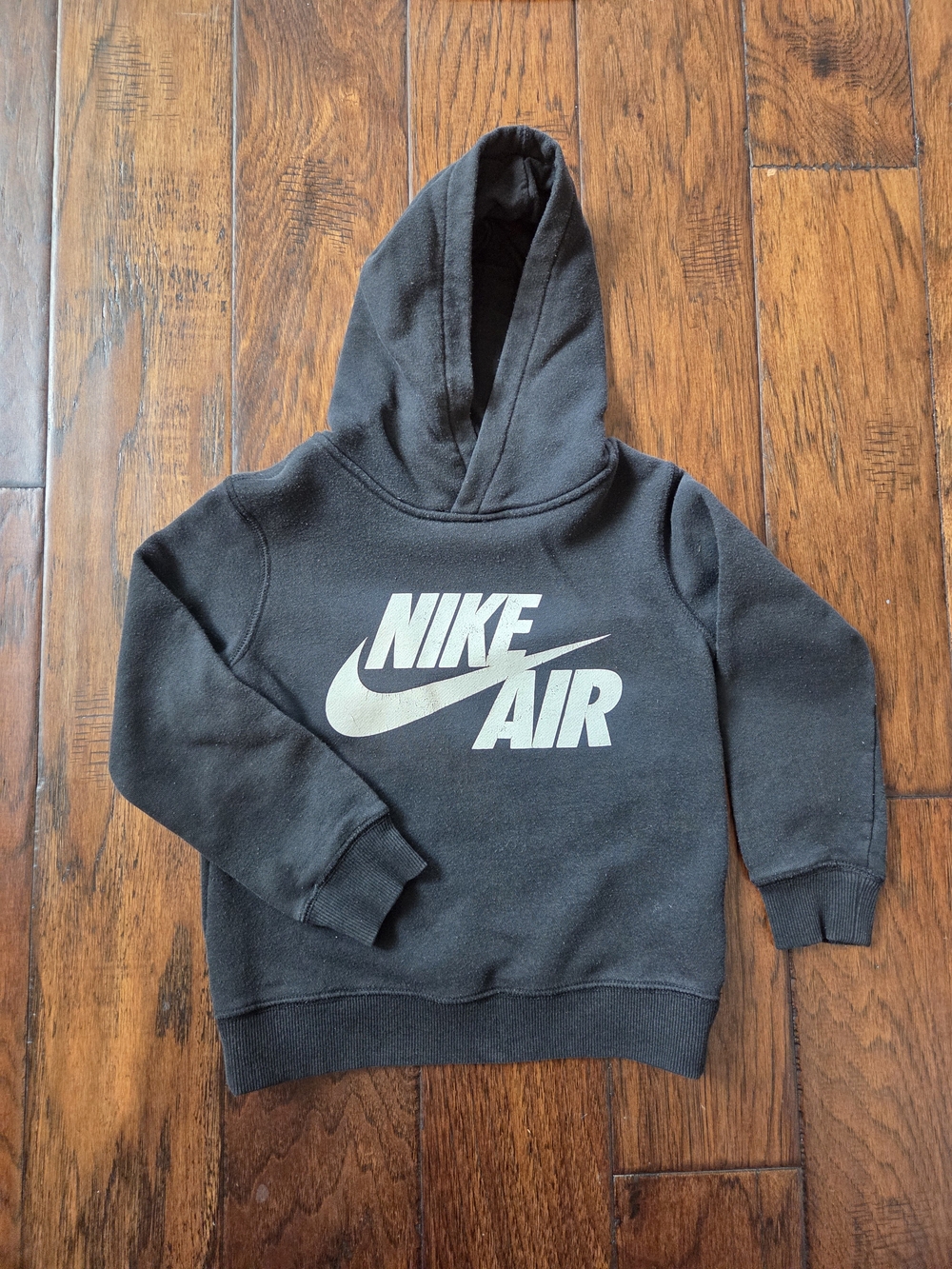 Nike Black Hoodie with White Nike Air Logo - Kids Size 5-6